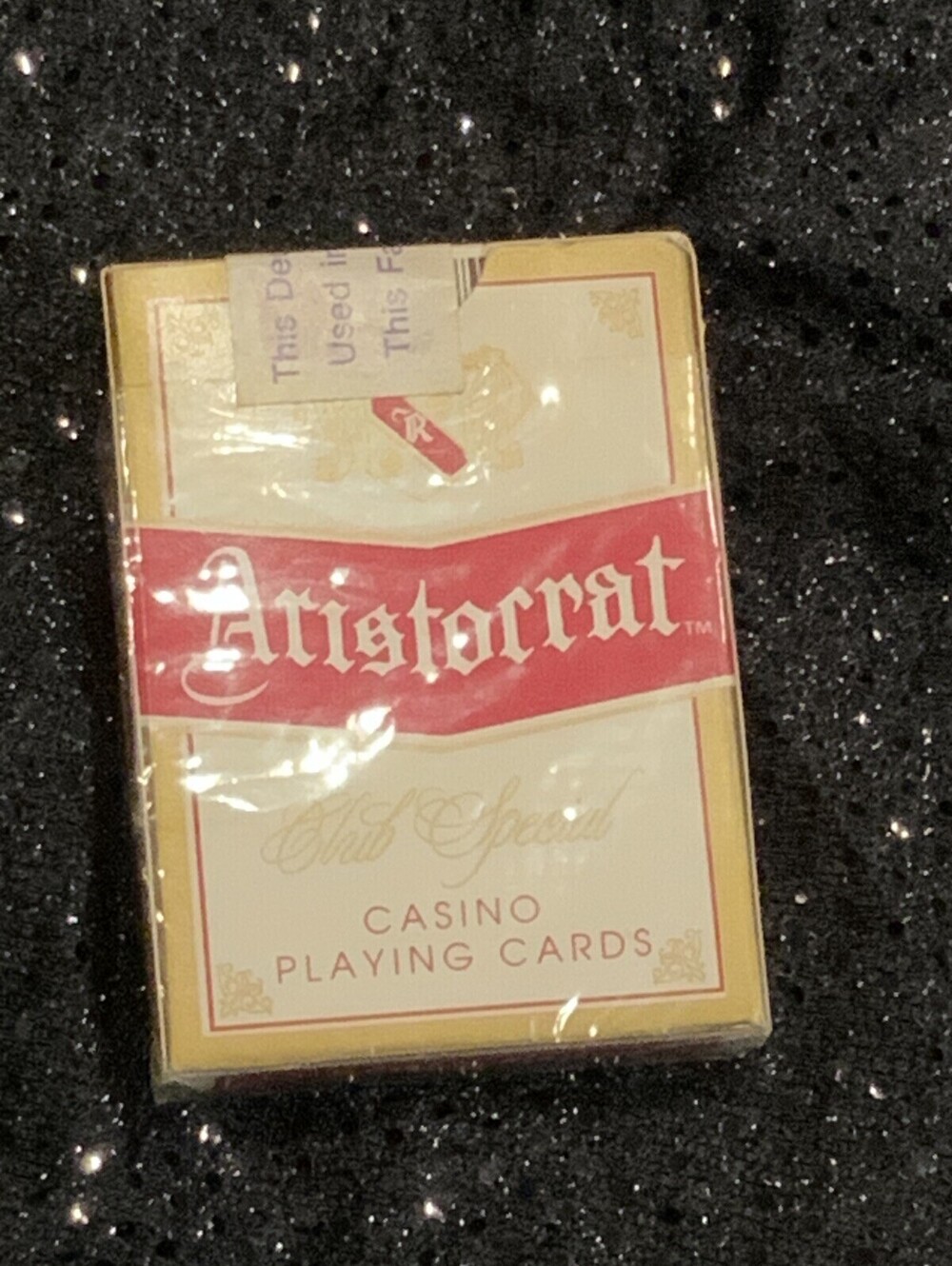 Vintage Reno HIlton Game Used Casino Playing Cards Gold/Tan Deck Aristocrat Club
